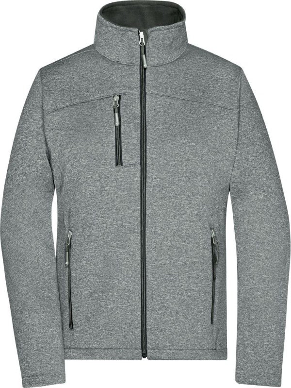 Daiber JN 1147 Dámská 2-vrstvá melanžová softshell bunda 02.1147 dark melange/black