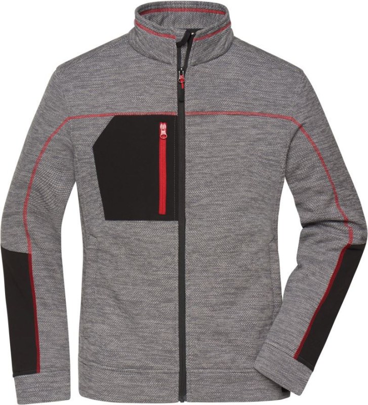 Daiber JN 1817 Dámská pletená fleecová bunda 02.1817 carbon melange/black/red
