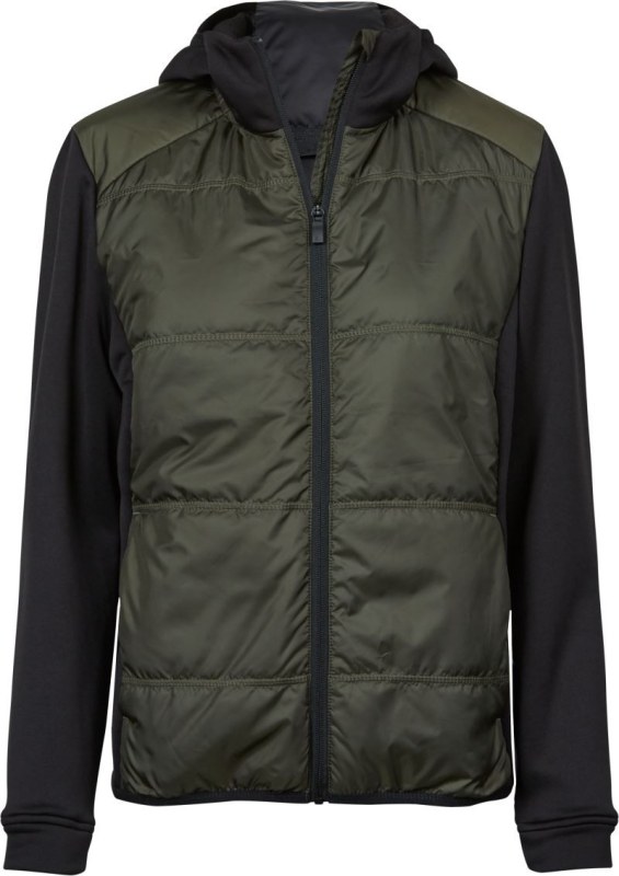 Tee Jays TJ 9113 Dámská hybridní strečová bunda s&nbsp;kapucí 18.9113 deep green/black - Dámské oblečení bundy