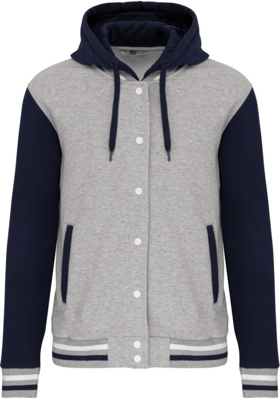 Kariban K 4003 Unisex bunda s kapucí "Teddy" 20.4003 oxford grey/navy/white