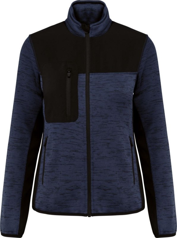 WK WK 9109 Dámská pracovní pletená fleecová bunda 20.9109 navy melange/black