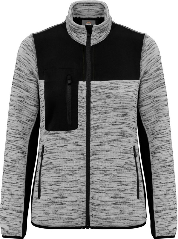 WK WK 9109 Dámská pracovní pletená fleecová bunda 20.9109 light grey melange/black