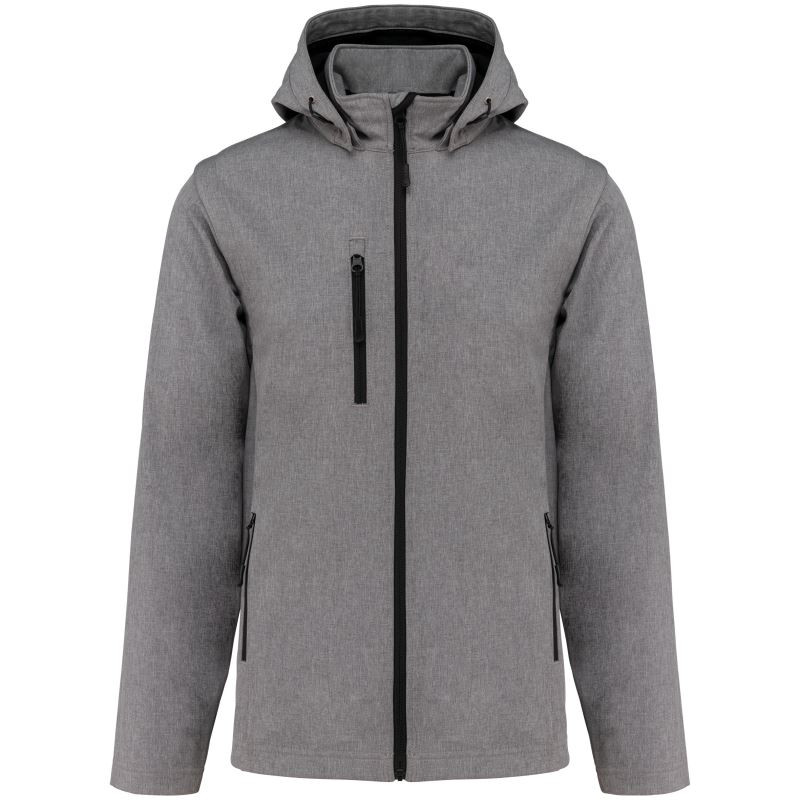 Kariban K 422 Unisex 3-vrstvá softshellová bunda s kapucí 20.K422 marl grey
