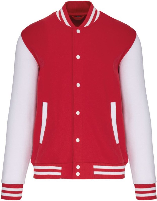 Kariban K 497 Unisex college bunda "Teddy" 20.K497 red/white