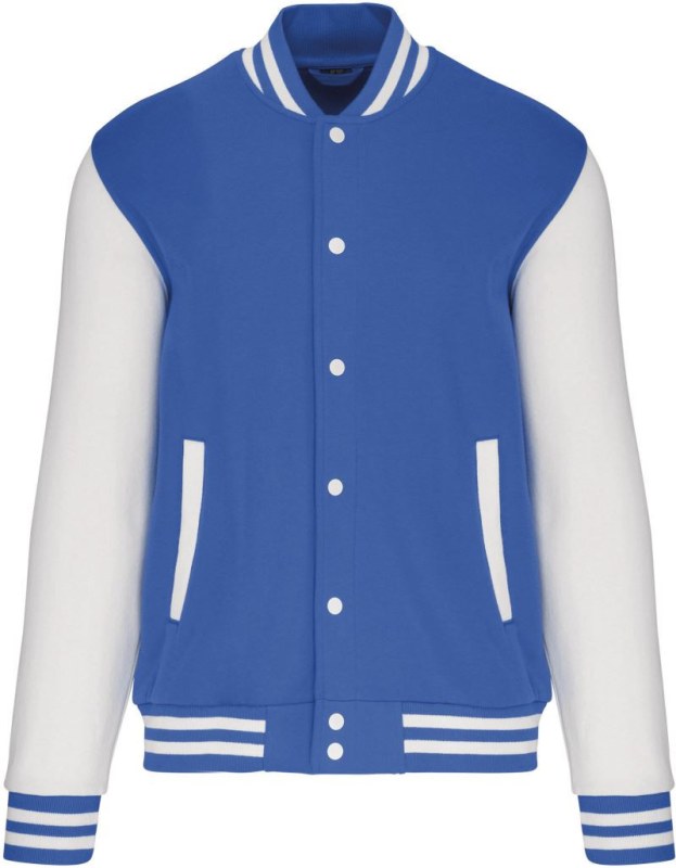 Kariban K 497 Unisex college bunda "Teddy" 20.K497 light royal/white