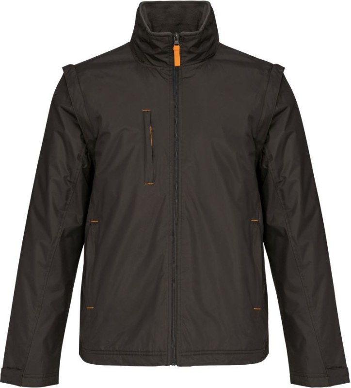 Kariban K 639 2-v-1 bunda s odepínacími rukávy 20.K639 dark grey/orange/dark grey