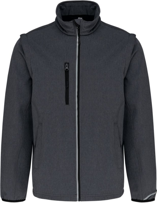 Kariban ProAct PA 323 3-vrstvá softshellová bunda s odep. rukávy 20.P323 marl dark grey