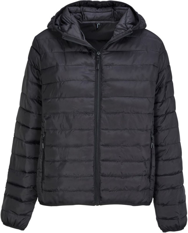 SOL´S Stream Jacket Women Lehká dámská prošívaná bunda s kapucí 25.4445 black