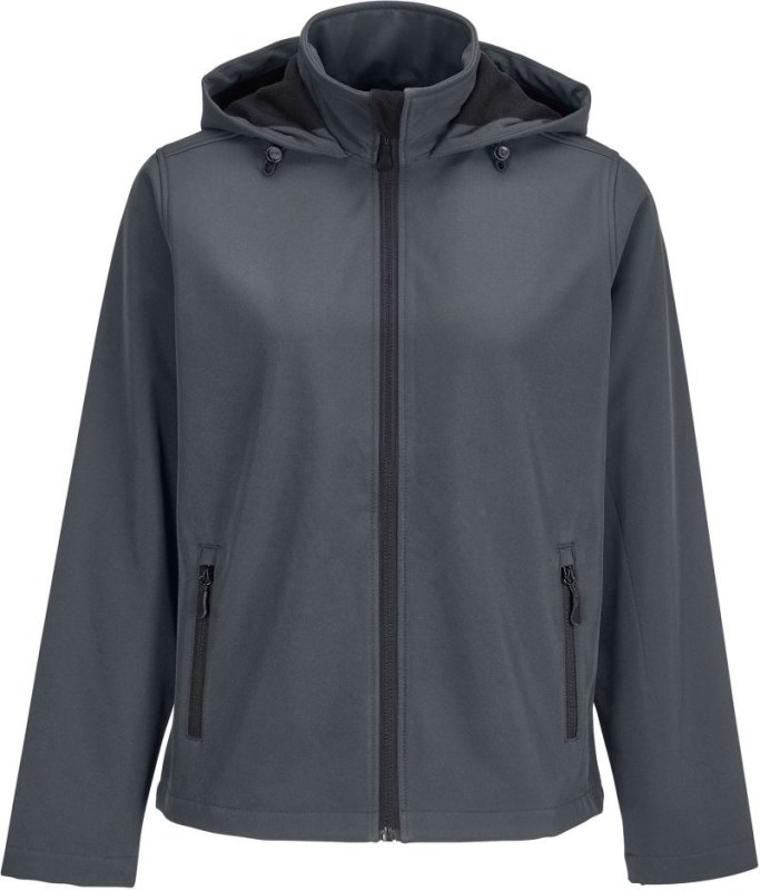 SOL´S Race Hooded Women Dámská 2-vrstvá softshellová bunda s kapucí 25.4448 charcoal grey