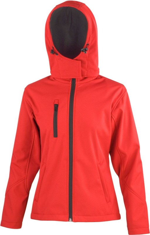 Result R 230F Dámská 3-vrstvá softshellová bunda s kapucí 30.230F red/black