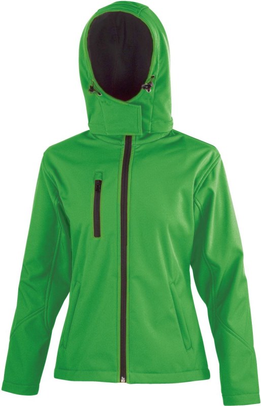 Result R 230F Dámská 3-vrstvá softshellová bunda s kapucí 30.230F vivid green/black