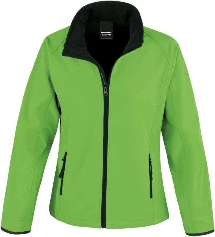 Result R 231F Dámská 2-vrstvá softshell bunda "Printable" 30.231F vivid green/black
