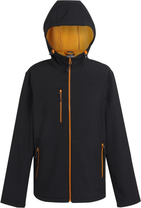 Regatta TRA 705 2-vrstvá softshellová bunda "Navigate" 36.A705 black/orange pop