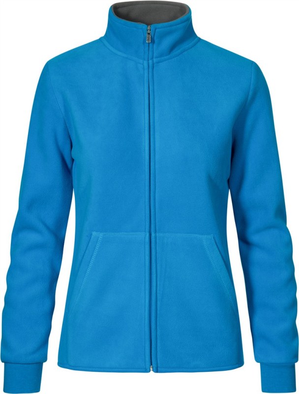 Promodoro 7985 Dámská dvojitá fleecová bunda 40.7985 turquoise/light grey