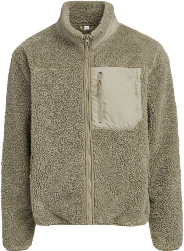 Build your Brand BY 406 Unisex fleecová bunda "Bonded Sherpa" 56.0406 pale olive