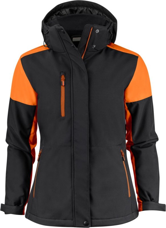 Printer Prime Padded Softshell Women Dámská zimní softshellová bunda 61.1072 black/orange