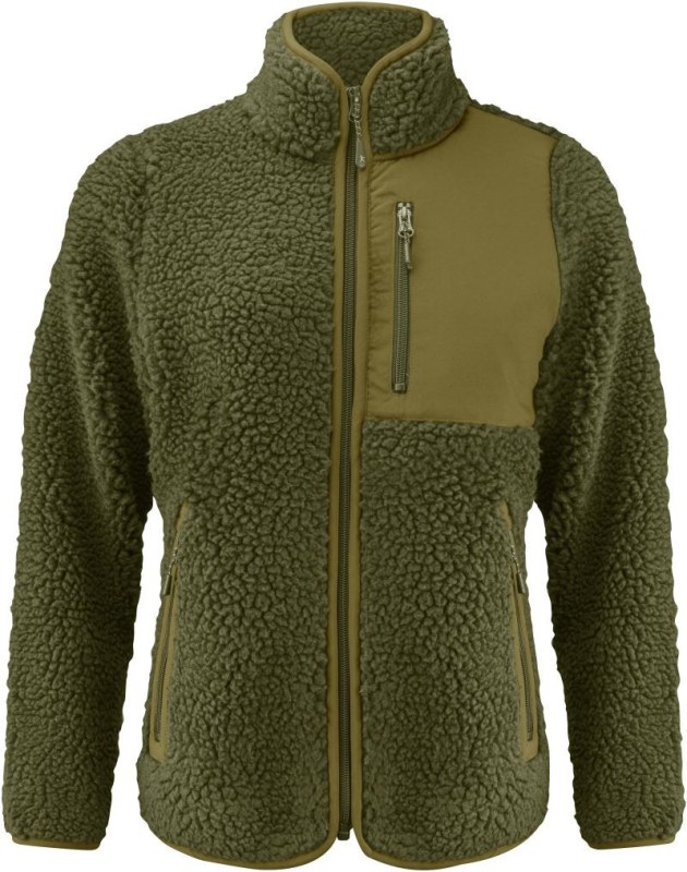 James Harvest Kingsley Fleece Women Dámská fleecová bunda Sherpa "Two-Tone" 62.1504 moss green - Dámské oblečení bundy