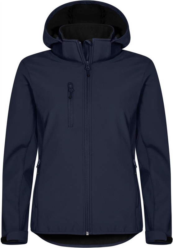 Clique Classics Softshell Hoody W Dámská 3-vrstvá softshellová bunda s kapucí 67.0917 dark navy