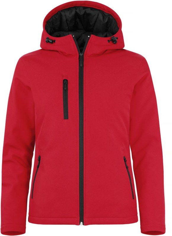 Clique Padded Hooded Softshell Women Dámská zateplená softshellová bunda s kapucí 67.0953 red