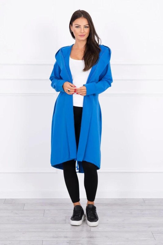 Oversize s&nbsp;potiskem v&nbsp;chrpově modré barvě - Dámské oblečení bundy