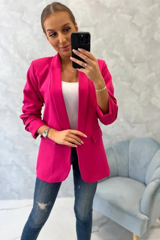 Bunda s klopou elegantní fuchsiová