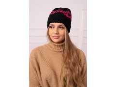 Dámská čepice Kira K374 black+pink