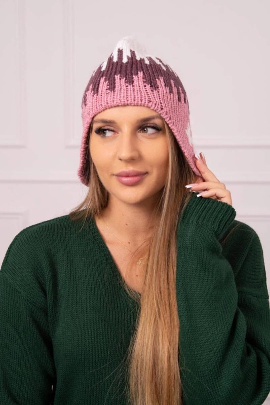Dámská čepice Nikol K405 white+bordeaux+pink