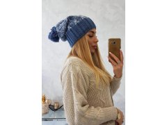 Milano fleecová čepice K203 denim melange+jeans