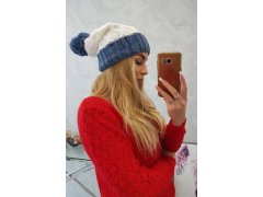 Milano fleecová čepice K203 ecru+jeans