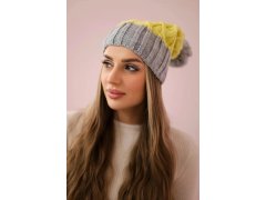 Milano fleecová čepice K203 žlutá+šedá