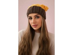 Milano fleecová čepice K203 žlutá+mocca