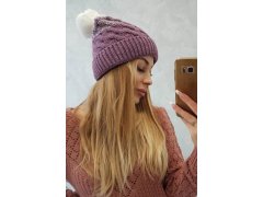 Fleecová čepice Ilona K218 fialová+bílá
