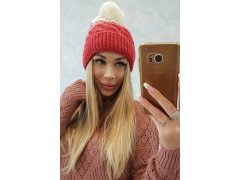 Fleecová čepice Ilona K218 malpberry+ecru