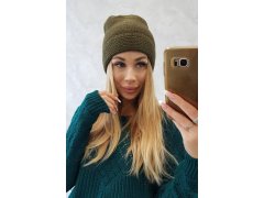 K223 khaki čepice z mohéru
