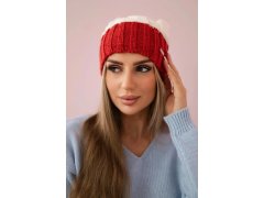 Čepice Paris fleece K212 ecru+bordeaux