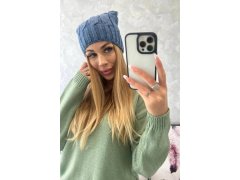 Fleecová čepice Iwona K221 denim