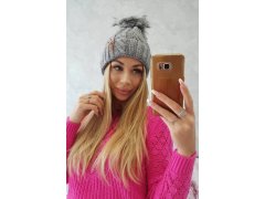 Fleecová kostkovaná čepice K226 tmavě šedá