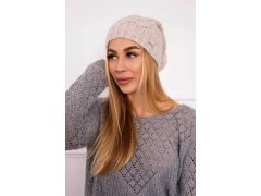 Fleecová čepice Justyna K253 light beige