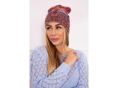 Fleecová čepice Klaudia K255 oranžová+červená