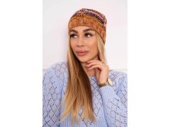Fleecová čepice Klaudia K255 oranžová+žlutá