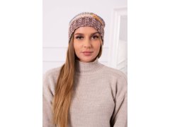 Monika fleecová čepice K256 hořčicová+hnědá