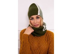 Dámská tříbarevná souprava P103 khaki+mint