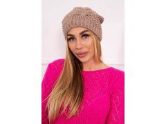 Sandra K210 tmavě béžová fleecová čepice