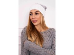 Paris fleecová čepice K213 bílá+šedá