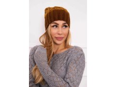 Paris fleecová čepice K213 hnědá+hořčičná