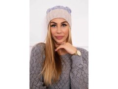 Paris fleecová čepice K213 světle béžová+modrá