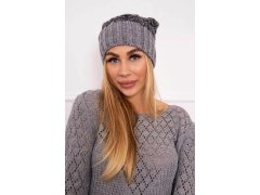Čepice Paris z&nbsp;fleecu K213 tmavě šedá+černá