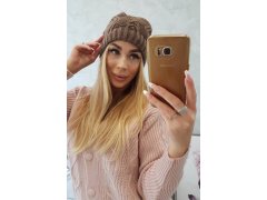Fleecová čepice Sylwia K244 mocca