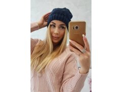 Fleecová čepice Sylwia K244 navy blue