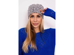 Fleecová čepice Roksana K209 šedá+fialová
